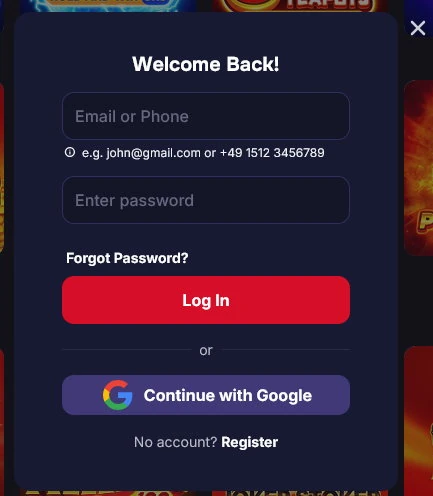 Login — Brionis Casino